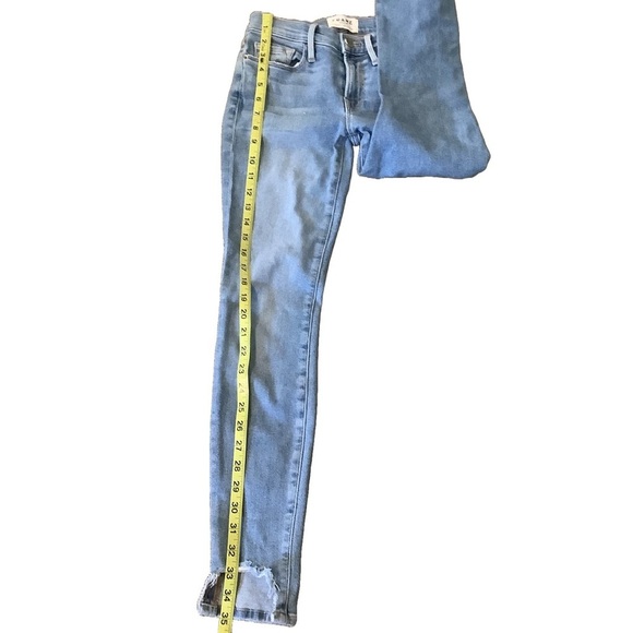 Women’s Petite Frame Denim Blue Skinny Jeans High-Rise Size 24 - Picture 5 of 12